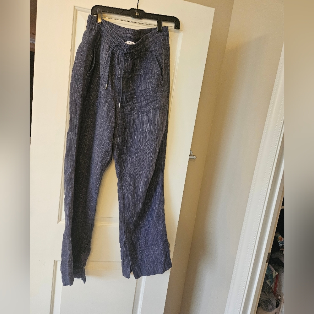Athleta Retreat Linen Wide Leg Pants Small Tall